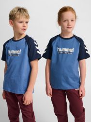 Hummel Junior Logo pamut kék gyerek póló