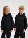 Hummel Jr Loose Bee pamut kapucnis fekete gyerek pulóver