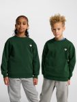 Hummel Jr Loose Bee pamut sötétzöld gyerek pulóver