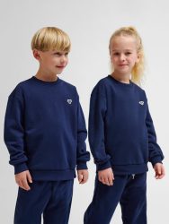 Hummel Jr Loose Bee pamut sötétkék gyerek pulóver