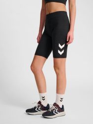 Hummel Pulse pamut Logo derékközépig érő feszes fekete női rövidnadrág