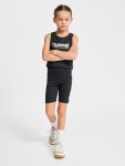 Hummel Junior Logo pamut feszes fekete lány rövidnadrág
