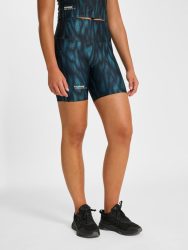  Hummel HIIT Intensity nyomtatott magas derekú kék női feszes rövidnadrág