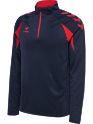  Hummel Core 2.0 rövid cipzáras sötétkék/piros férfi pulóver