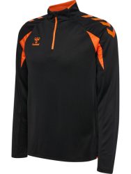 Hummel Core 2.0 rövid cipzáras fekete/narancssárga gyerek pulóver
