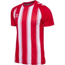 Hummel Match piros/fehér férfi csíkos mez