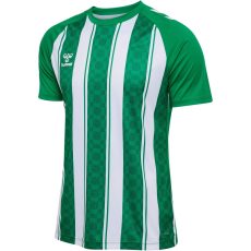 Hummel Match zöld/fehér gyerek csíkos mez