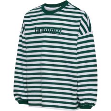 Hummel Junior Geggo Stripe pamut zöld gyerek pulóver