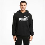 Puma Essentials Big Logo kapucnis fekete férfi pulóver