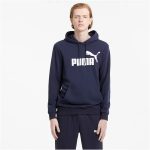   Puma Essentials Big Logo kapucnis sötétszürke férfi pulóver