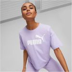 Puma Essentials Cropped Logo lila női póló