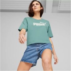 Puma Essentials Cropped Logo kék női póló