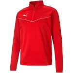 Puma teamRise piros férfi 1/4 cipzáras felső