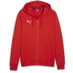   Puma teamGOAL Casuals pamut kapucnis piros férfi cipzáras szabadidő felső