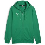   Puma teamGOAL Casuals pamut kapucnis zöld férfi cipzáras szabadidő felső