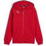   Puma teamGOAL Casuals pamut kapucnis piros fiú cipzáras szabadidő felső