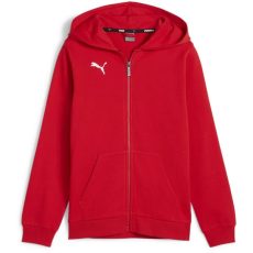 Puma teamGOAL Casuals pamut kapucnis piros fiú cipzáras szabadidő felső