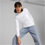 Puma Essentials+ metál logós fehér női pulóver