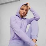 Puma Essentials Elevated kapucnis lila női pulóver