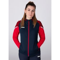 Jako Performance kapucnis sötétkék/piros női cipzáros felső