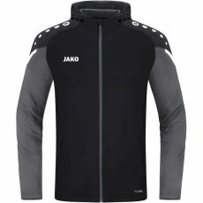 Jako Performance kapucnis fekete/sötétszürke gyerek cipzáros felső