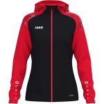  Jako Sonic kapucnis fekete/piros női szabadidő felső