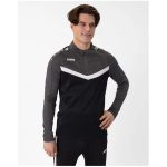   Jako Iconic 1/4 cipzáras fekete/sötétszürke unisex pulóver