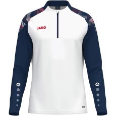 Jako Sonic rövid cipzáras fehér/sötétkék férfi pulóver