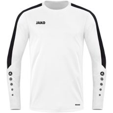 Jako Power fehér/fekete unisex pulóver