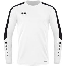 Jako Power fehér/fekete unisex pulóver