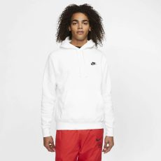 Nike Sportswear Club pamut kapucnis fehér férfi pulóver