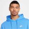 Nike Sportswear Club pamut kapucnis kék férfi pulóver