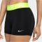 Nike Pro 7 cm fekete/sárga női rövidnadrág