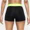 Nike Pro 7 cm fekete/sárga női rövidnadrág