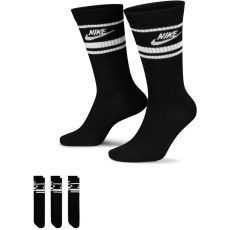 Nike Essential Crew fekete csíkos zokni 3 pár