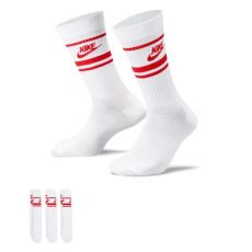  Nike Essential Crew fehér/piros csíkos zokni 3 pár