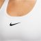  Nike Swoosh közepes tartású párnázott fehér női sportmelltartó