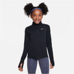   Nike Dri-FIT  félcipzáras fekete lány hosszú ujjú póló