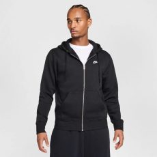 Nike Club pamut kapucnis fekete férfi pulóver