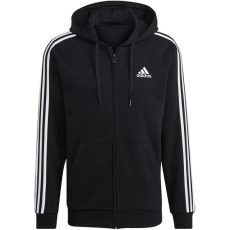 adidas Essentials gyapjú 3 csíkos kapucnis fekete férfi szabadidő felső