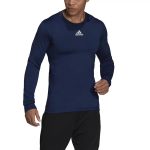   adidas Techfit Climawarm hosszú ujjú funkcionális sötétkék férfi póló