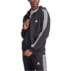 adidas Essentials 3 csíkos kapucnis fekete férfi szabadidő felső