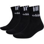   adidas párnázott 3-Stripes Linear Half-Crew fekete bokazokni 3 pár
