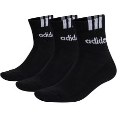 adidas párnázott 3-Stripes Linear Half-Crew fekete bokazokni 3 pár