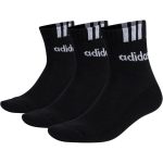   adidas párnázott 3-Stripes Linear Half-Crew fekete bokazokni 3 pár