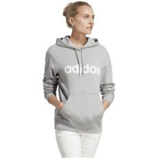 adidas Essentials Linear kapucnis szürke női pulóver