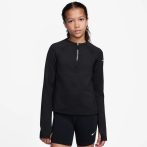 Nike Pro Dri-FIT félcipzáras fekete lány edzőpóló