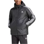    adidas Sportswear Essentials 3 csíkos bélelt kapucnis fekete férfi téli dzseki