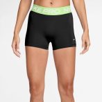   Nike Pro közepesderekú fekete/világoszöld női feszes rövidnadrág