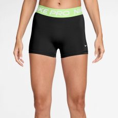 Nike Pro közepesderekú fekete/világoszöld női feszes rövidnadrág
